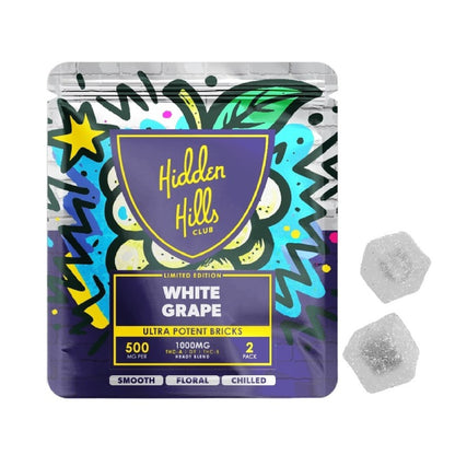 Hidden Hills Limited Edition Ultra Potent THC Gummies (2pk) - 1000mg White Grape
