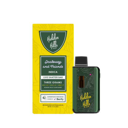 Hidden Hills Live Shatter HHC Vaporizer - 3000mg Jealousy and Friends