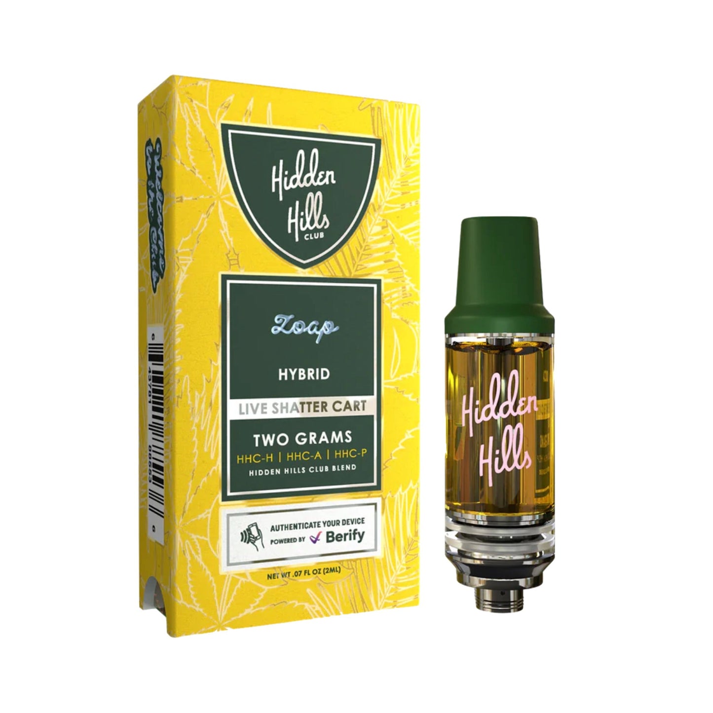 Hidden Hills Live Shatter HHC Zoap Cartridge - 2000mg