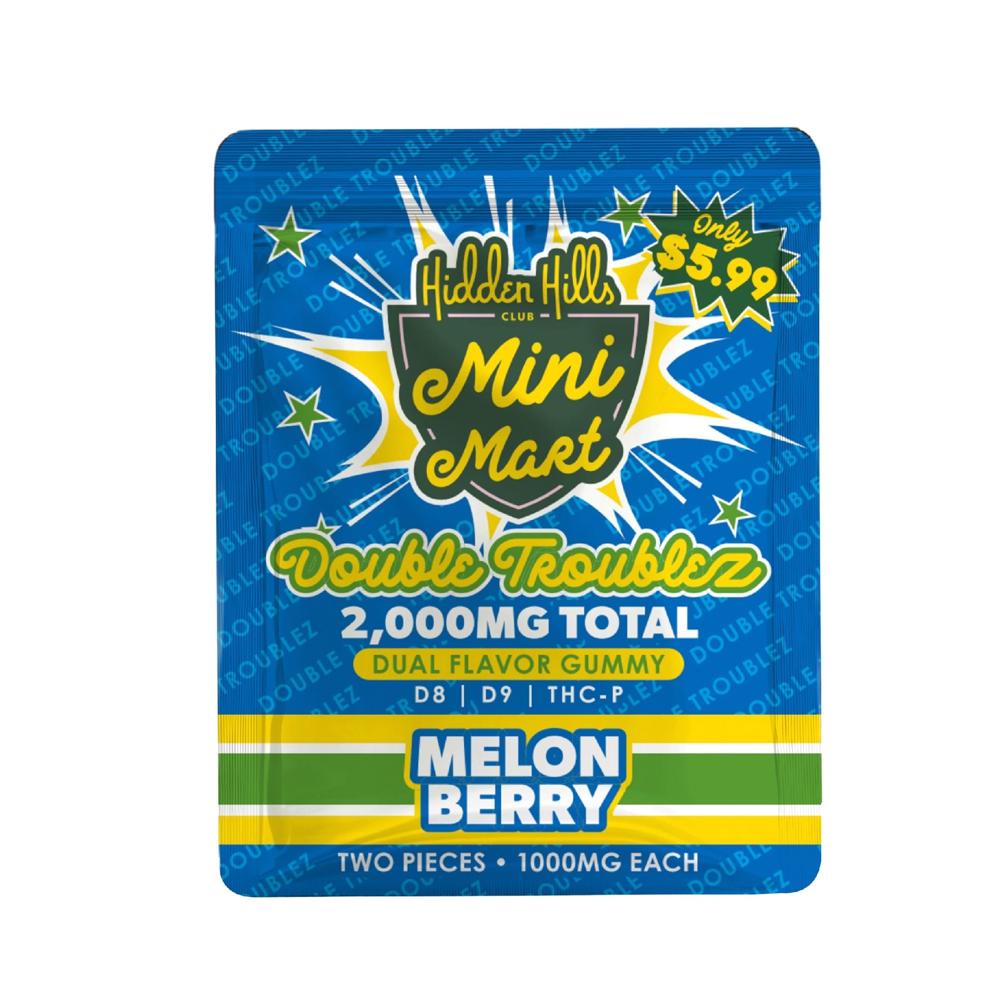 Hidden Hills Mini Mart THC-P Double Troublez Gummies - 2000mg Melon Berry (H)
