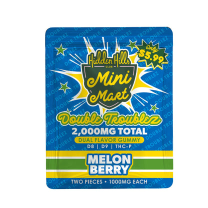 Hidden Hills Mini Mart THC-P Double Troublez Gummies - 2000mg Melon Berry (H)