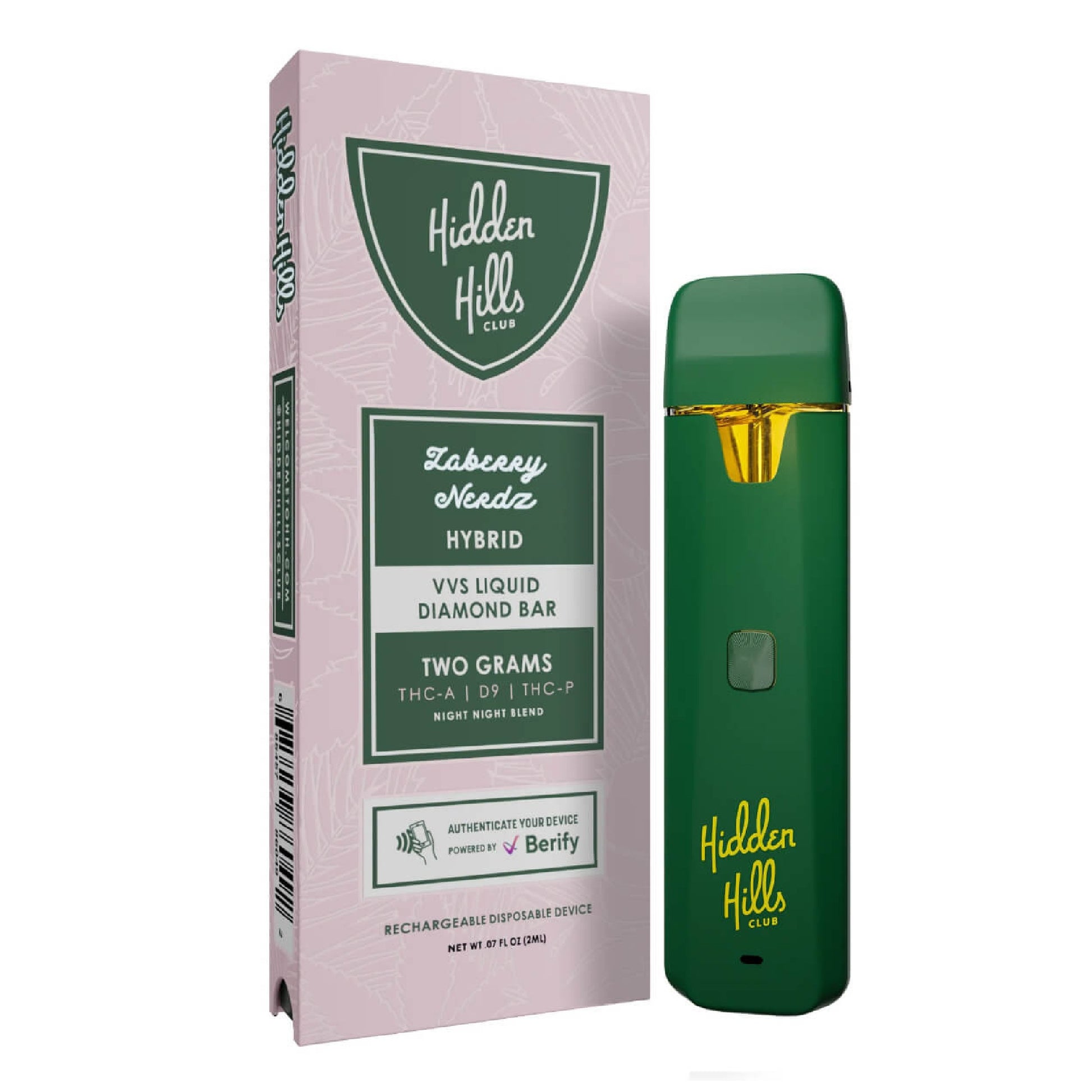 Hidden Hills Night Night VVS Liquid Diamond Device - 2000mg Zaberry (H) / 1 Pack