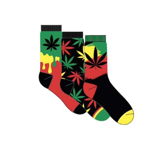 Hypnotic Socks - 3 Pack Rasta Weed