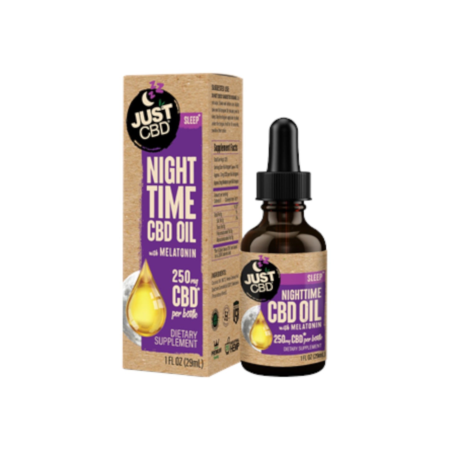 Just CBD Full Spectrum Night Time Tincture - 250mg