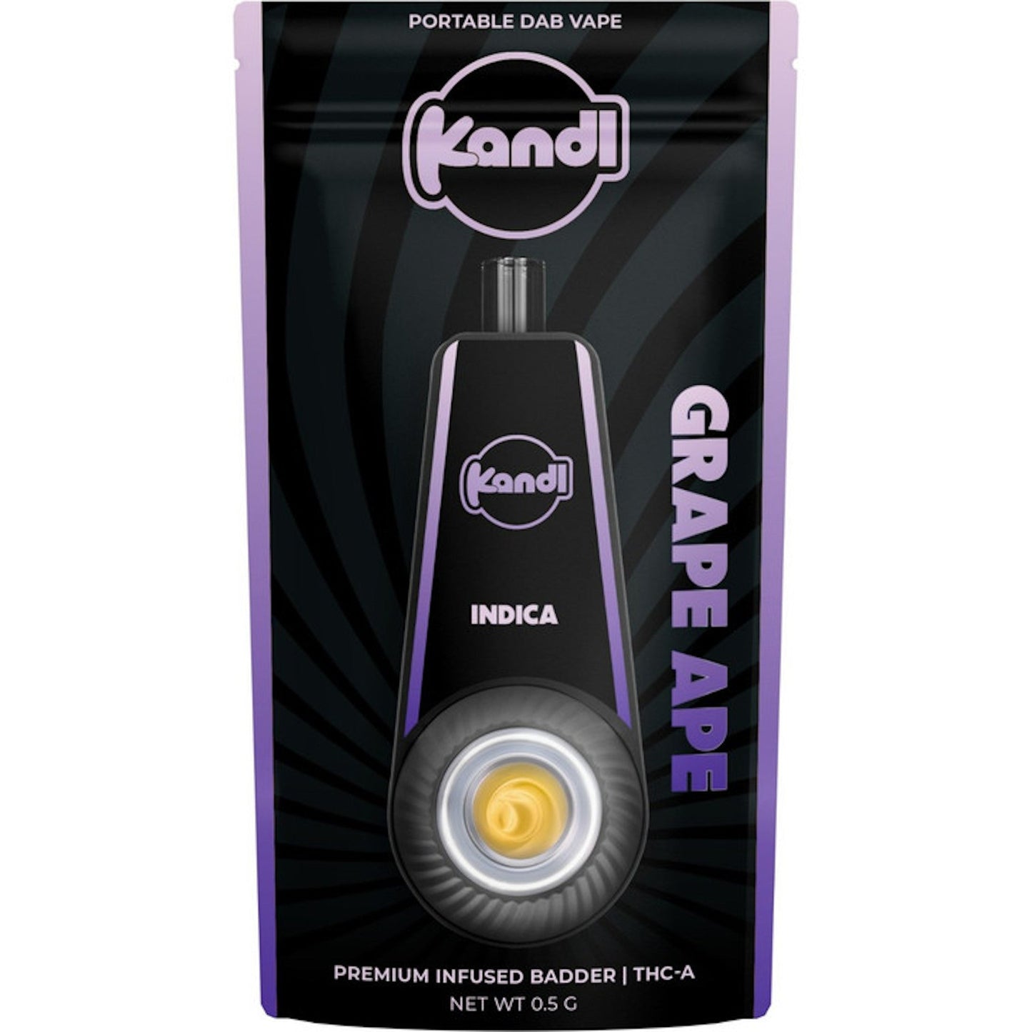 Kandl Premium Infused Badder Dab Pen - 500mg Grape Ape (I)