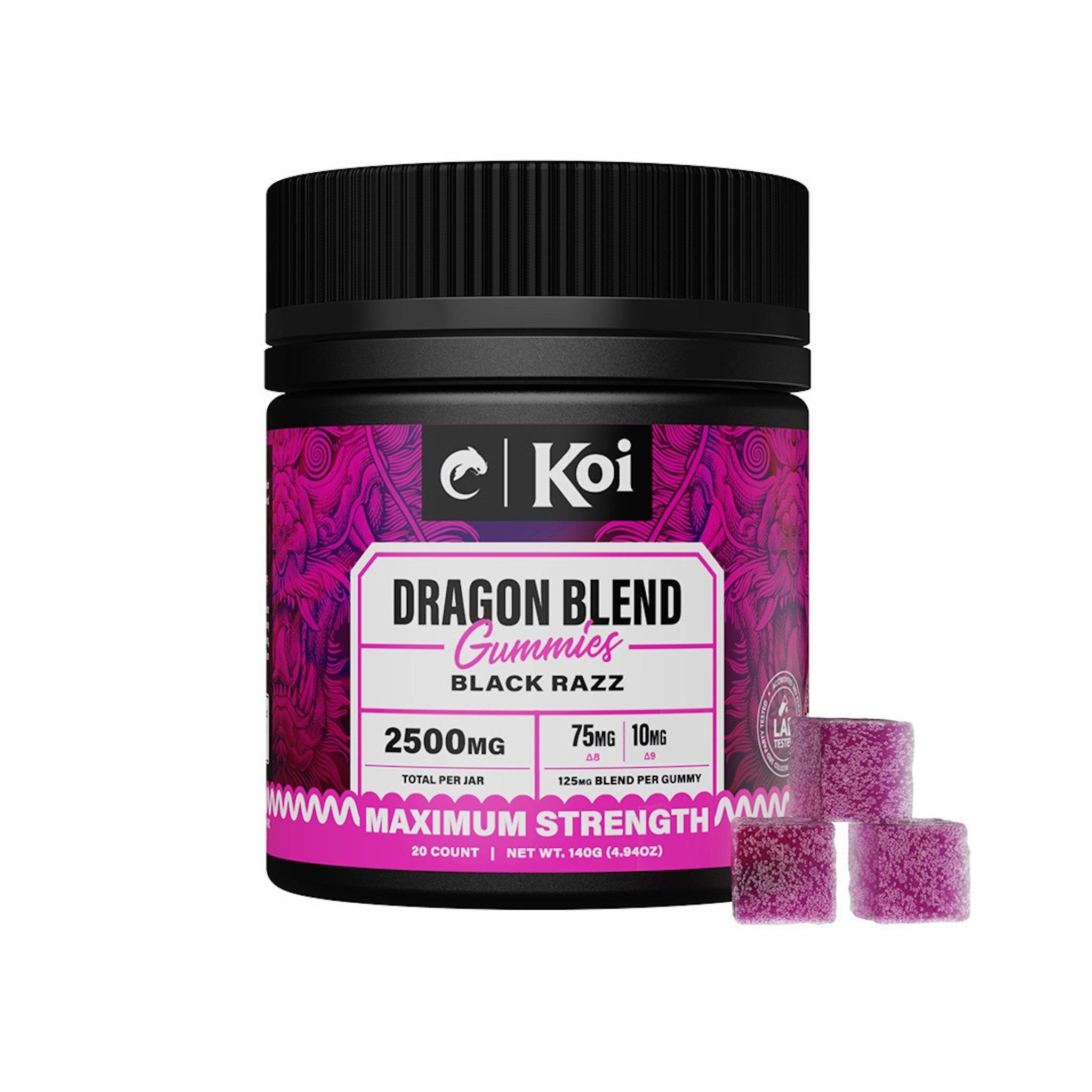 Koi Dragon Blend Black Razz Gummies - 2500mg - Everything 420