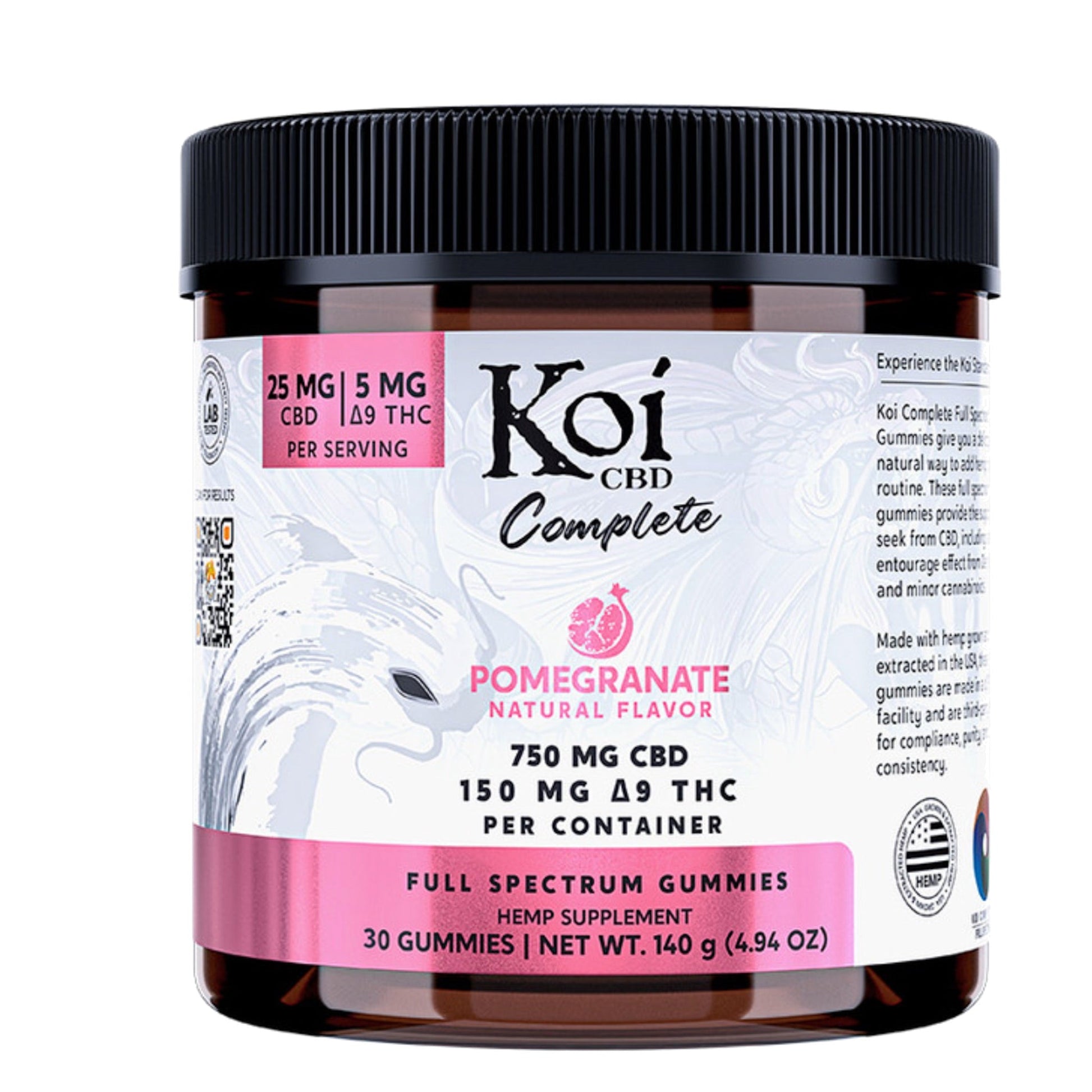 Koi Pomegranate Full Spectrum CBD + THC Complete Gummies - 750mg