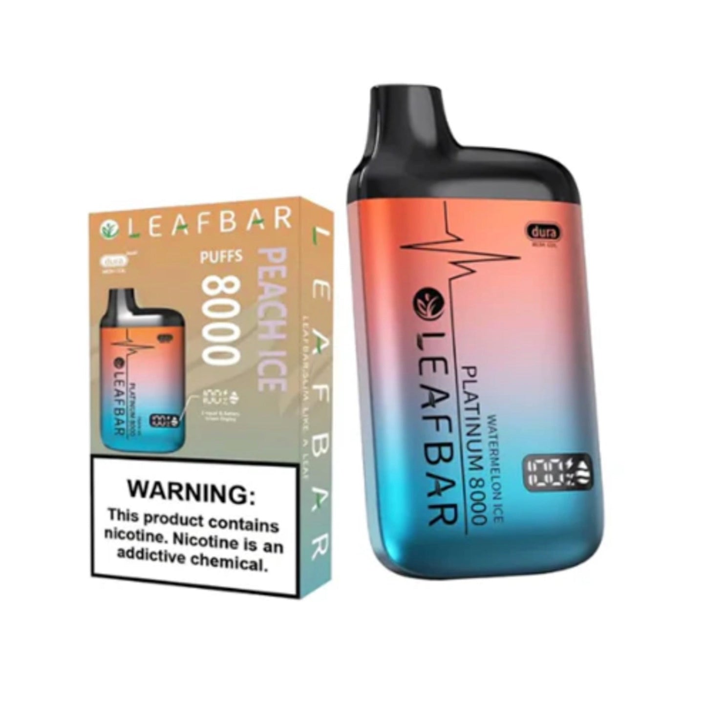 LeafBar Platinum Peach Ice Nic Vape - 5%