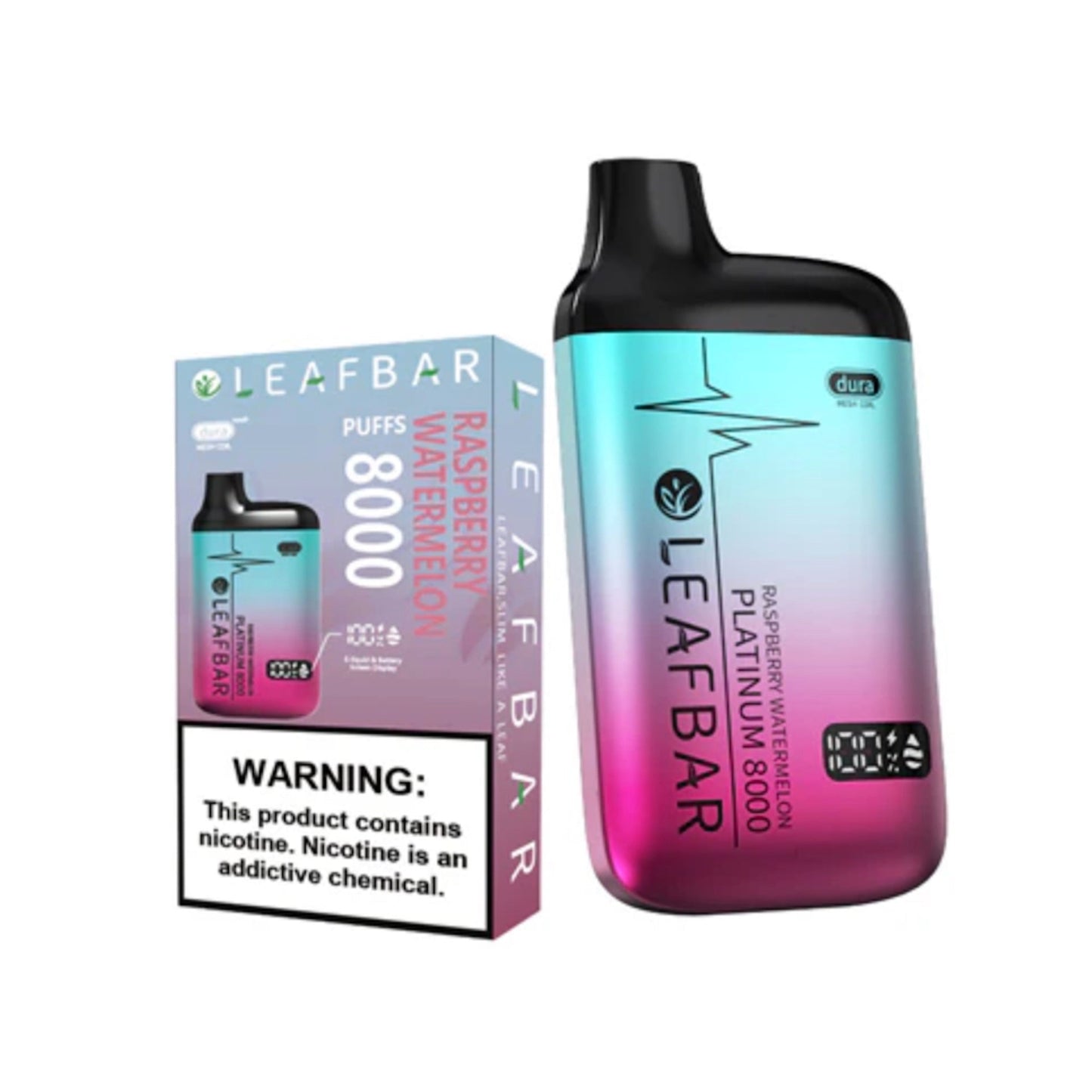 LeafBar Platinum Raspberry Watermelon Nic Vape - 5%