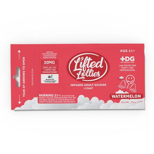 Lifted Lollipop THC Infused Adult Suckers - 1ct Watermelon