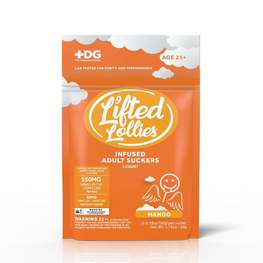 Lifted Lollipop THC Infused Adult Suckers - 5ct Mango