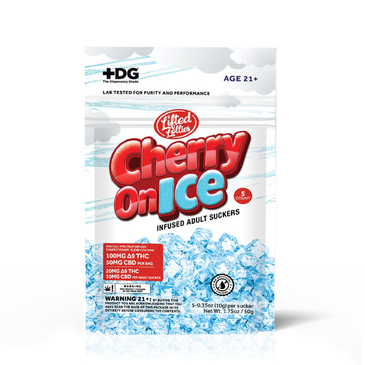 Lifted Lollipop THC Infused Adult Suckers - 5ct Cherry on Ice