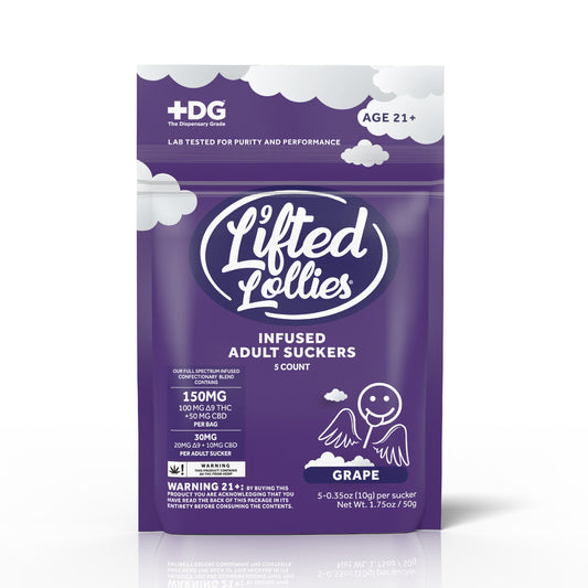 Lifted Lollipop THC Infused Adult Suckers - 5ct Grape