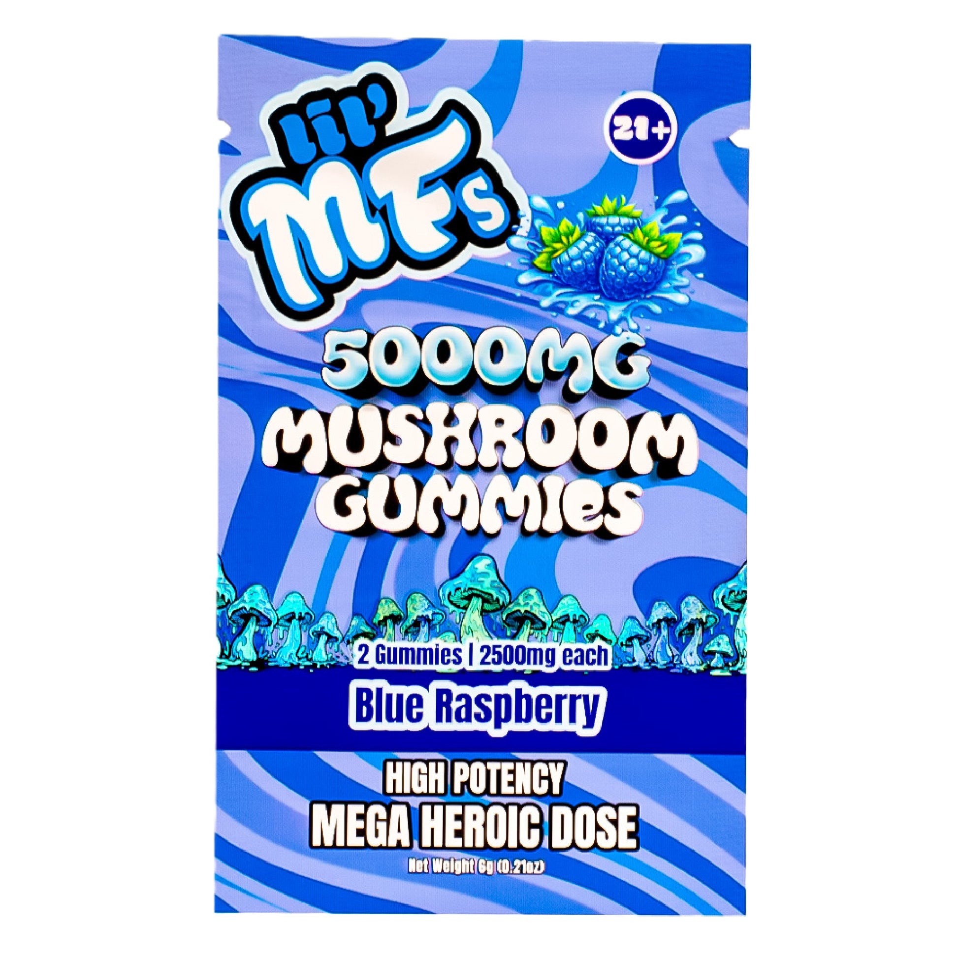 Lil MFs Mega Heroic Dose High Potency Mushroom Gummies (2pc) - 5000mg Blue Raspberry