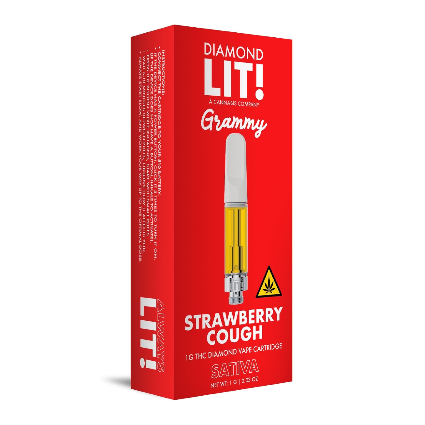 Lit! Grammy THC-A Cartridge - 1g Strawberry Cough (S)
