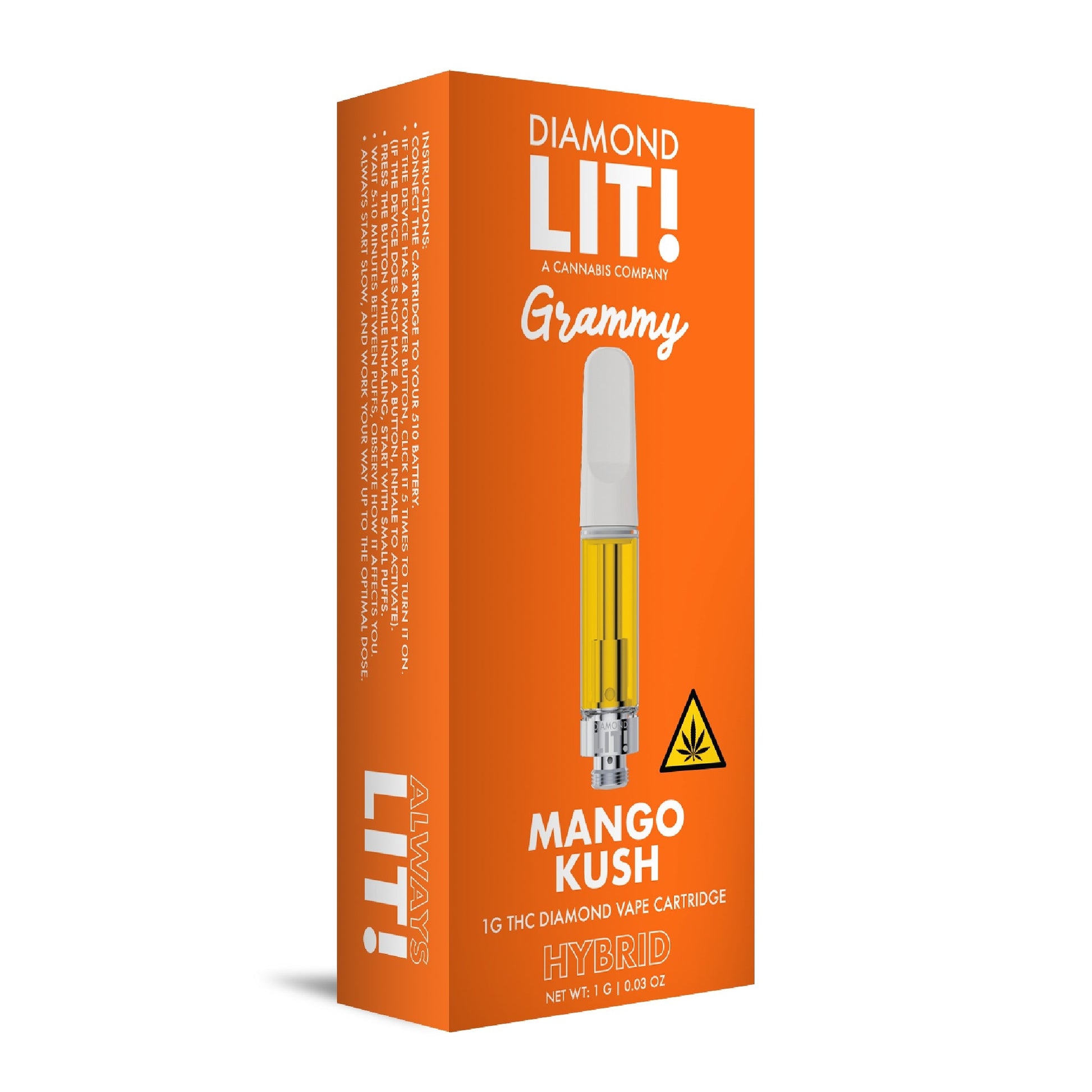 Lit! Grammy THC-A Cartridge - 1g Mango Kush (H)