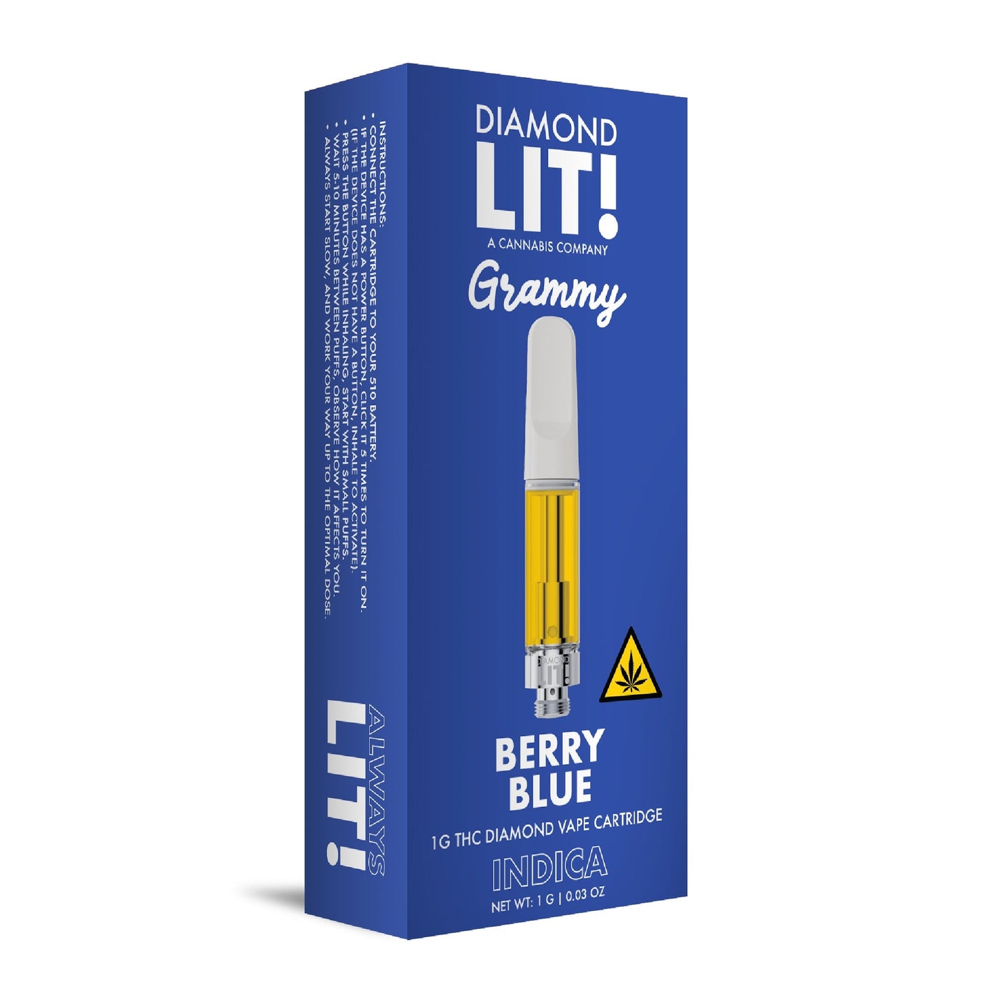 Lit! Grammy THC-A Cartridge - 1g Berry Blue (I)