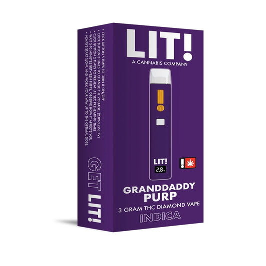 Lit! THC-A Liquid Diamonds Device - 3000mg Grandaddy Purp (I) / 1 Pack