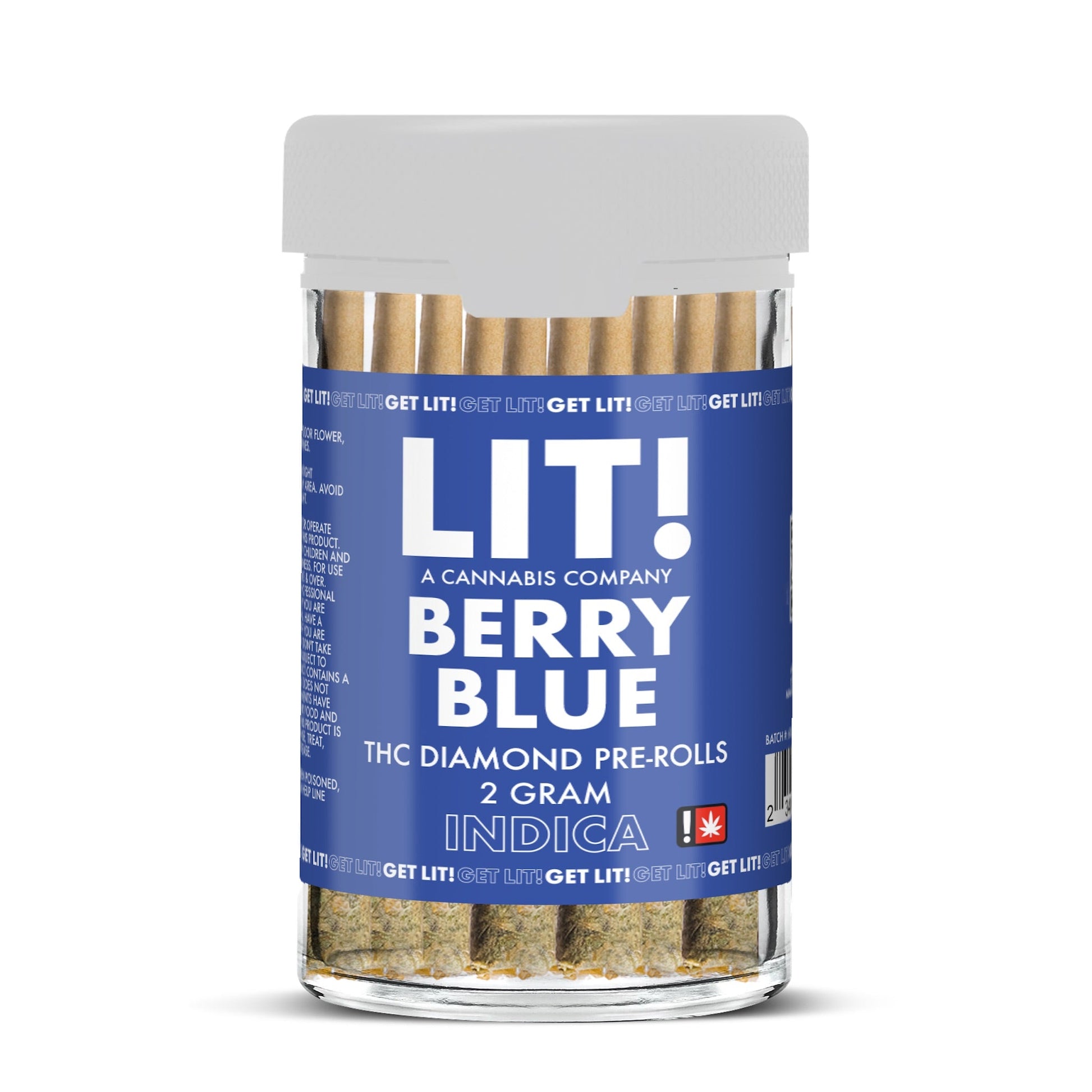 Lit! THC-A Liquid Diamonds Pre-Rolls - 10ct Berry Blue