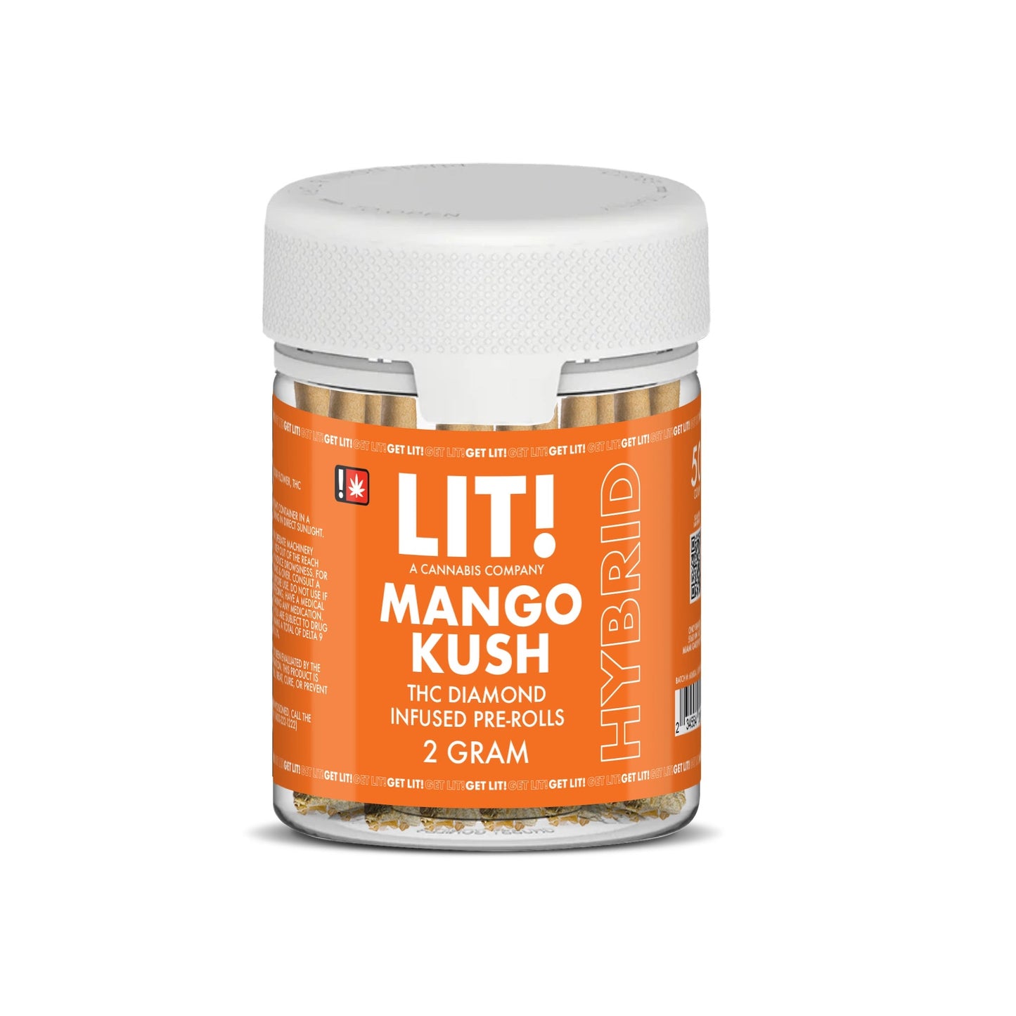 Lit! THC Diamond Infused Pre-Rolls - 50ct Mango Kush