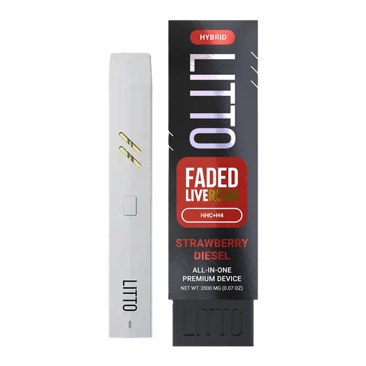 Litto Faded HHC + H4 Vaporizer - 2000mg Strawberry Diesel (H)