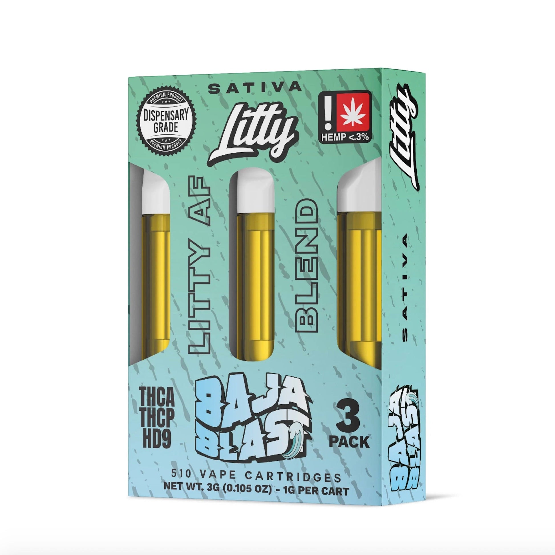 Litty AF Blend Baja Blast Cartridge - 3 Pack - Everything 420 Litty AF Blend Baja Blast Cartridge - 3 Pack - Everything 420