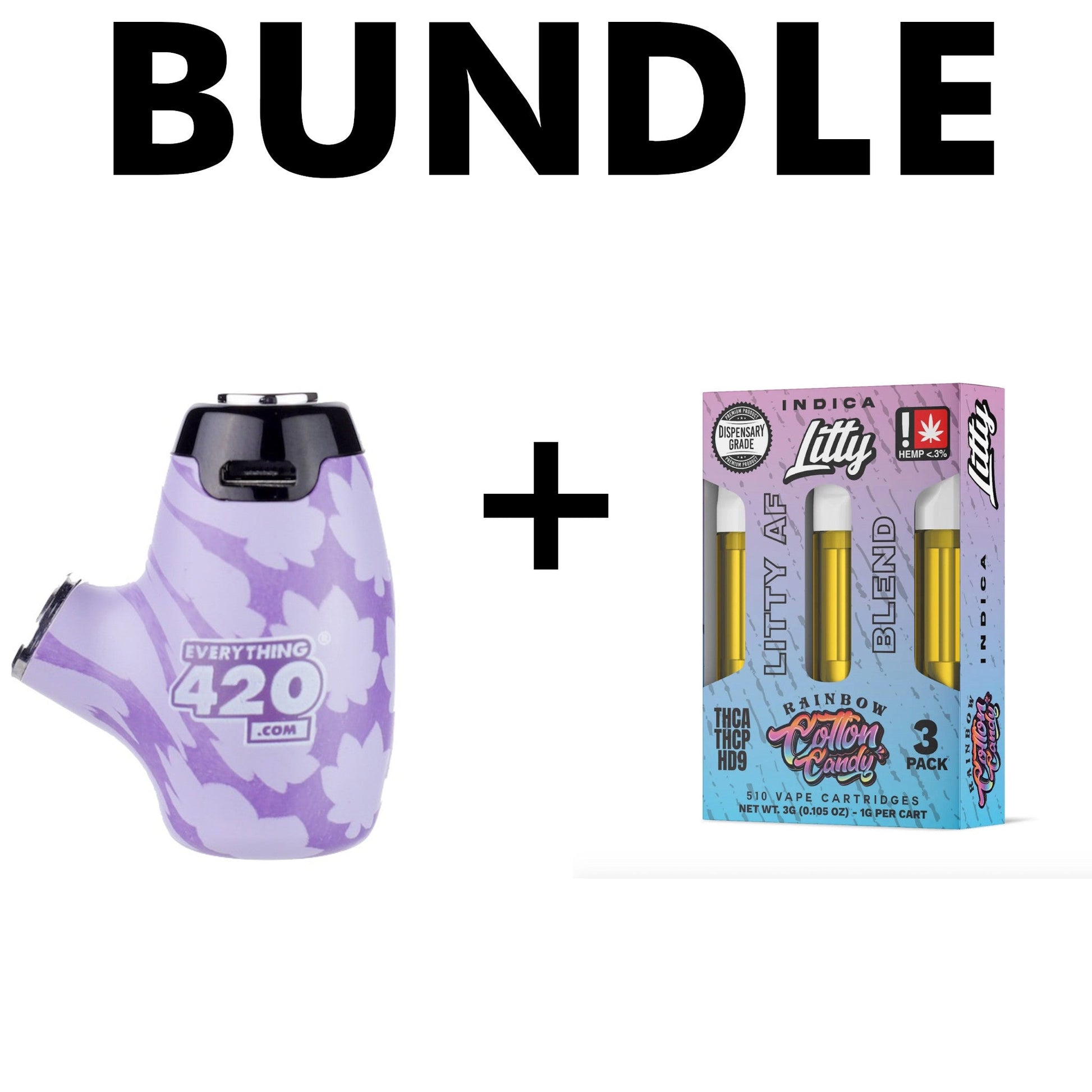 Litty AF Blend Rainbow Cotton Candy Cartridge - 3 Pack - Everything 420
