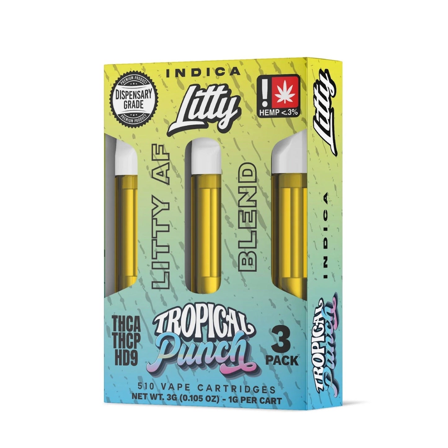 Litty AF Blend Tropical Punch Cartridge - 3 Pack Single Cart