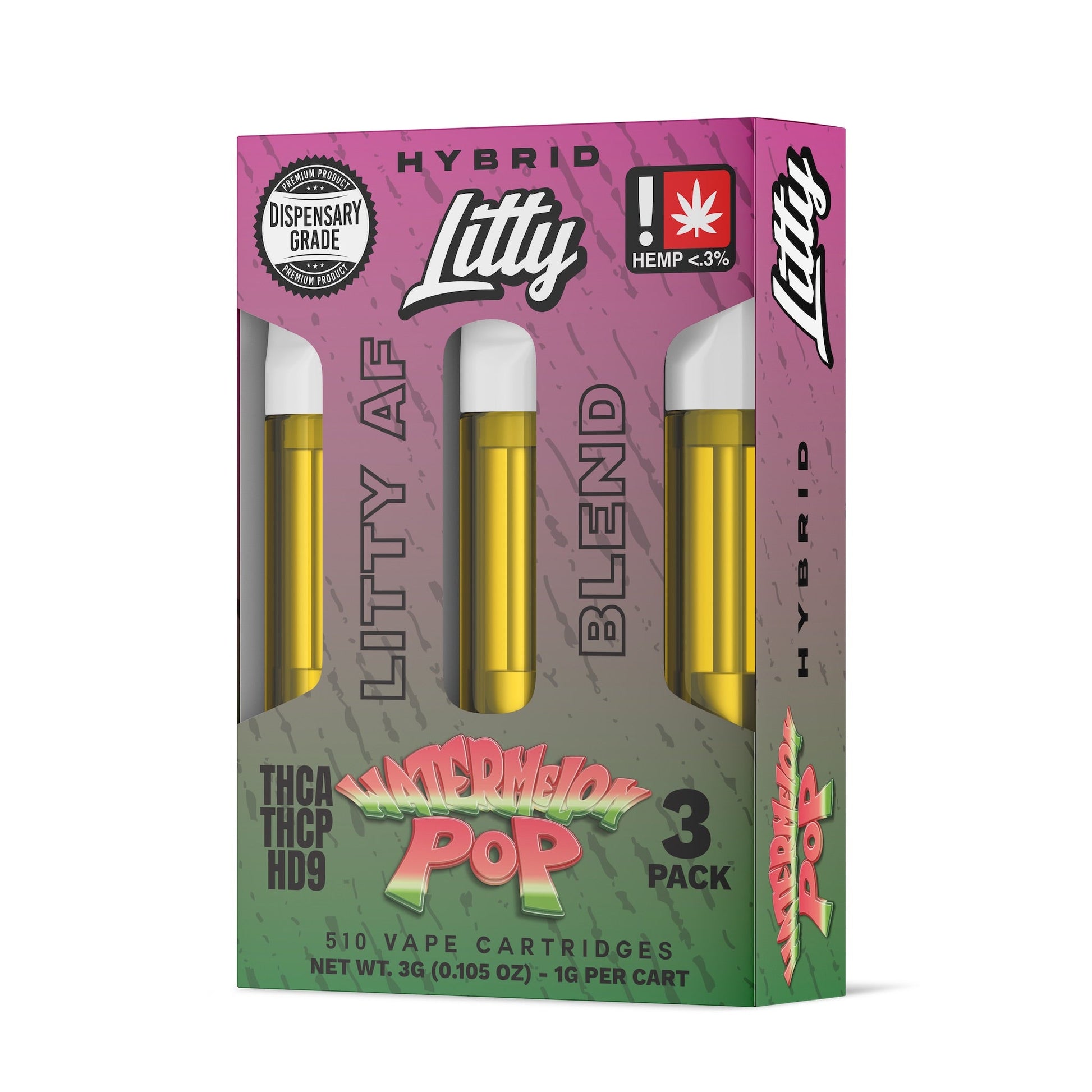 Litty AF Blend Watermelon Pop Cartridge - 3 Pack