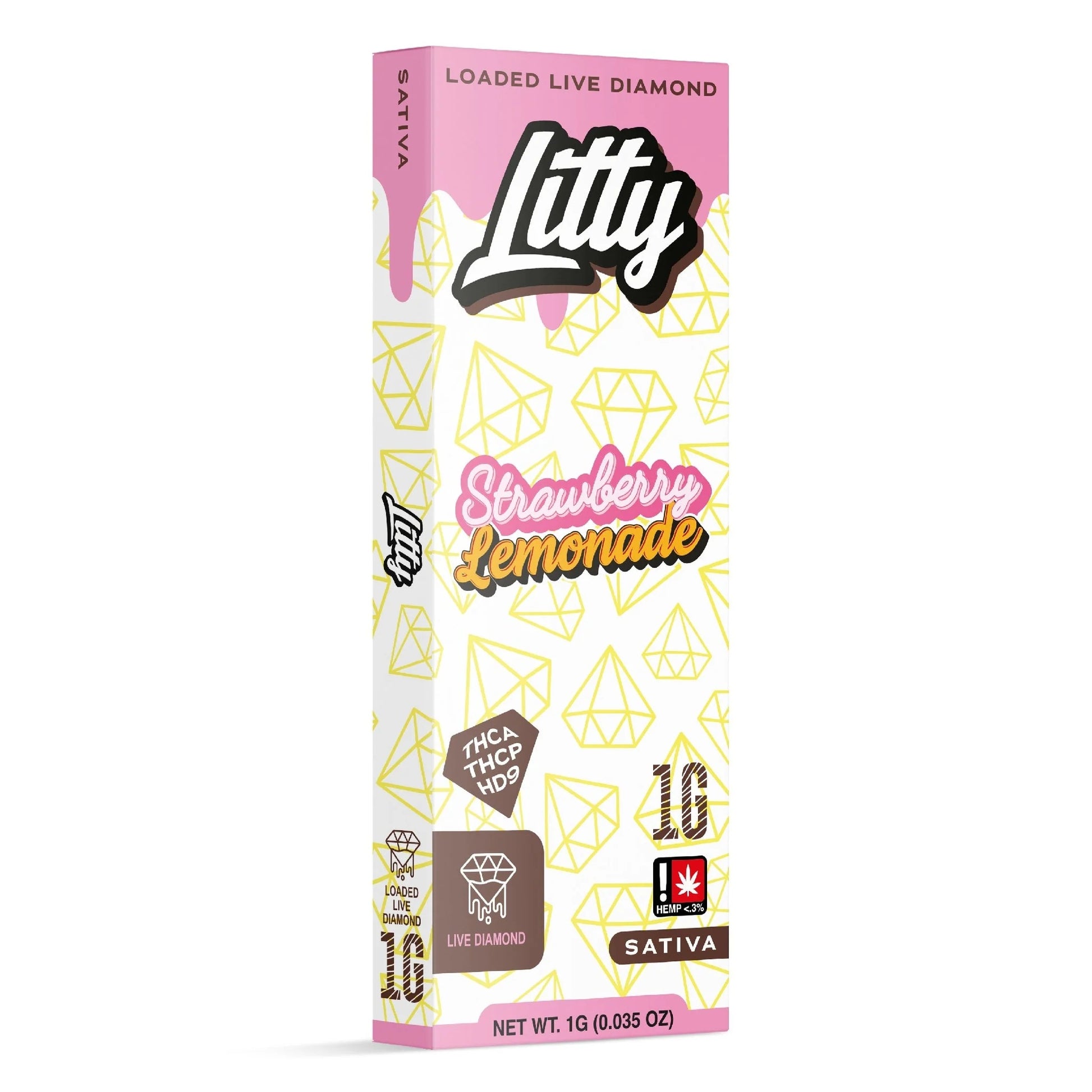 Litty Loaded Live Diamond THC-A + THC-P Device - 1000mg Strawberry Lemonade (S) / 1 Pack