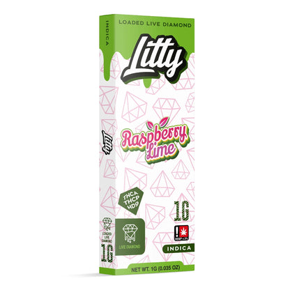Litty Loaded Live Diamond THC-A + THC-P Device - 1000mg Raspberry Lime (I) / 1 Pack