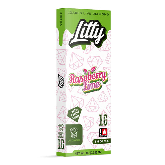 Litty Loaded Live Diamond THC-A + THC-P Device - 1000mg Raspberry Lime (I) / 1 Pack
