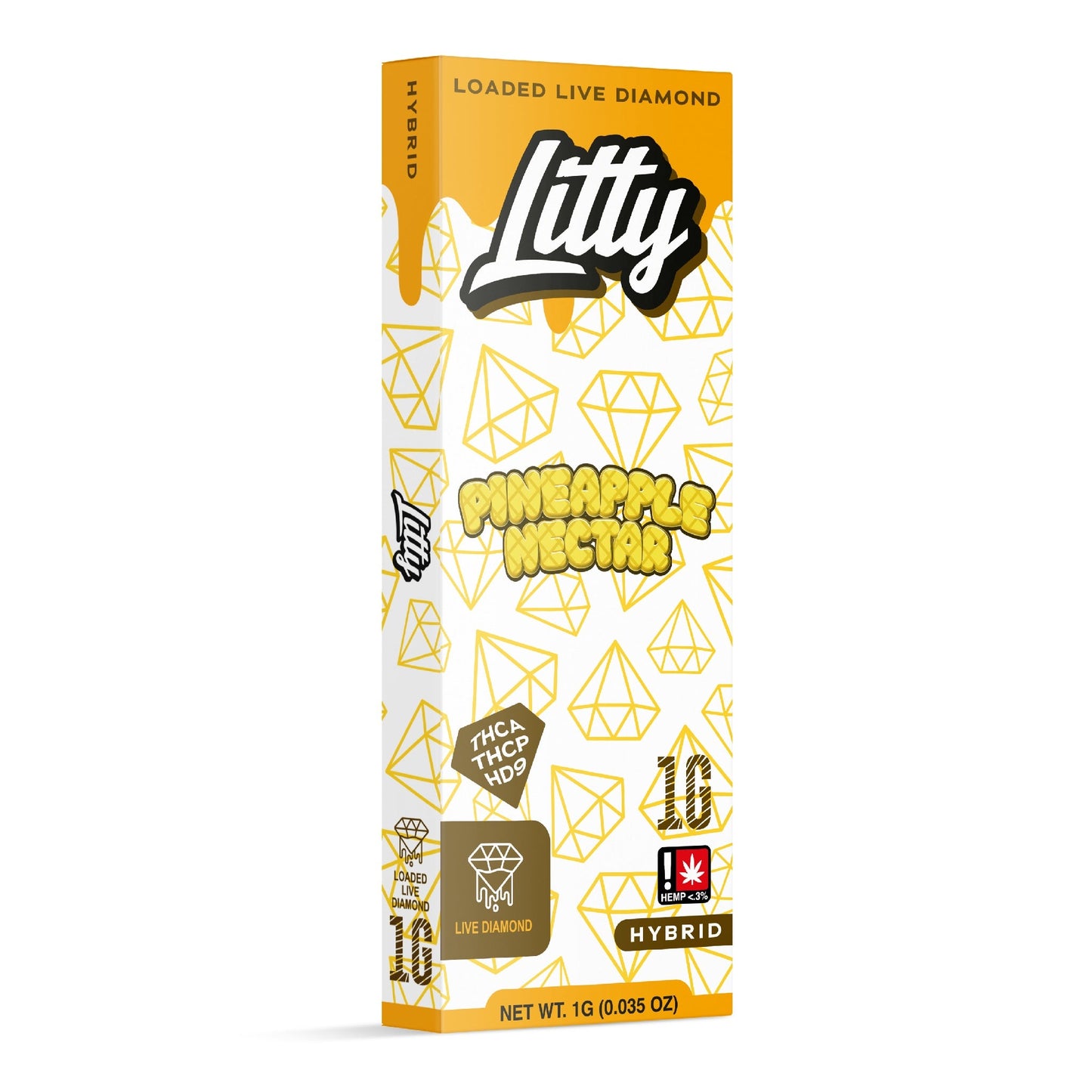 Litty Loaded Live Diamond THC-A + THC-P Vaporizer - 1000mg Pineapple Nectar (H)