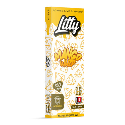 Litty Loaded Live Diamond THC-A + THC-P Vaporizer - 1000mg Mango Whip (S)