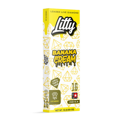 Litty Loaded Live Diamond THC-A + THC-P Vaporizer - 1000mg Banana Cream (I)