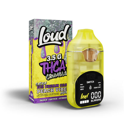 Loud THC-A Crumble Device - 3500mg Ice Cream Cake / Peach Vibes