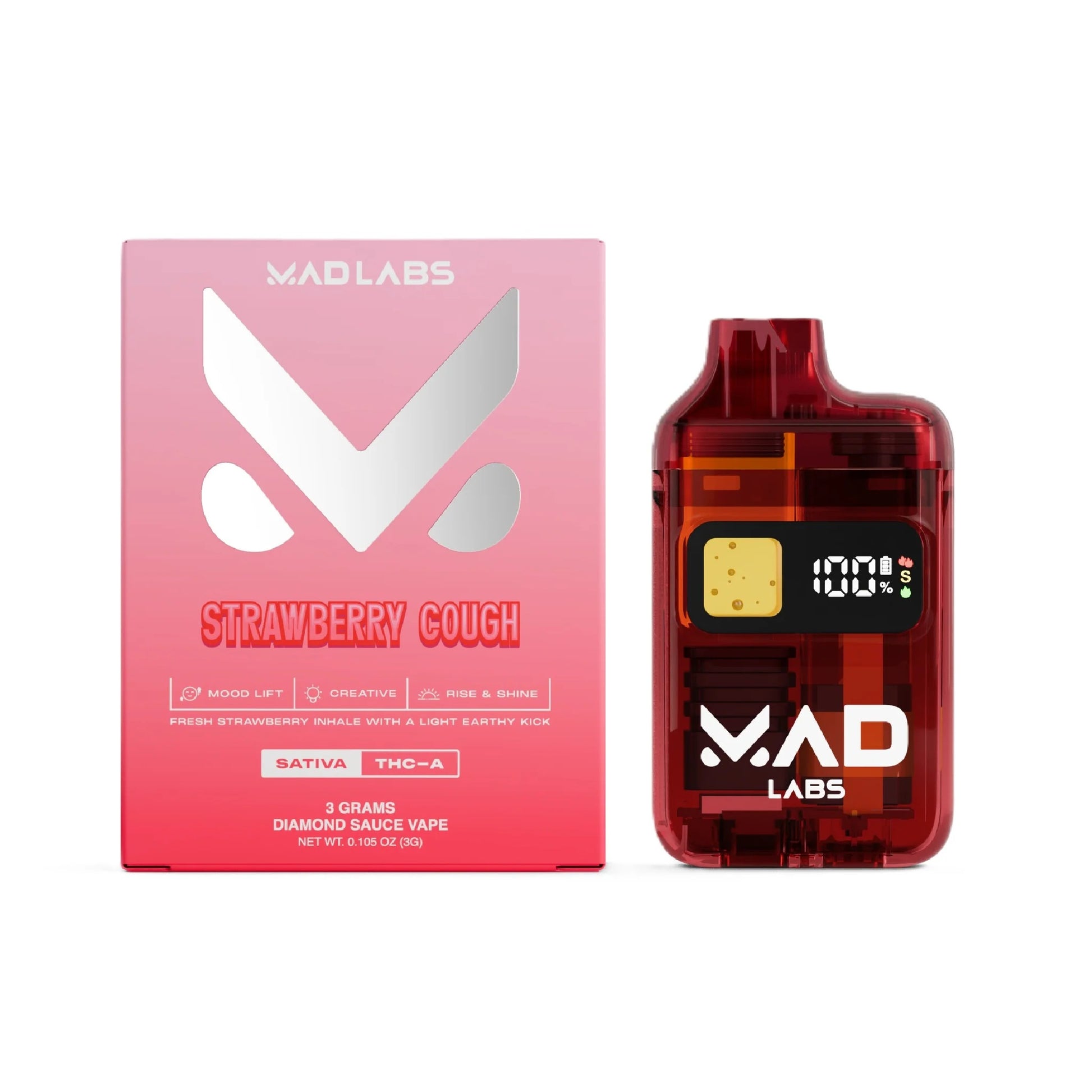 MAD Labs Diamond Sauce THC-A Device - 3000mg Strawberry Cough / 1 Pack