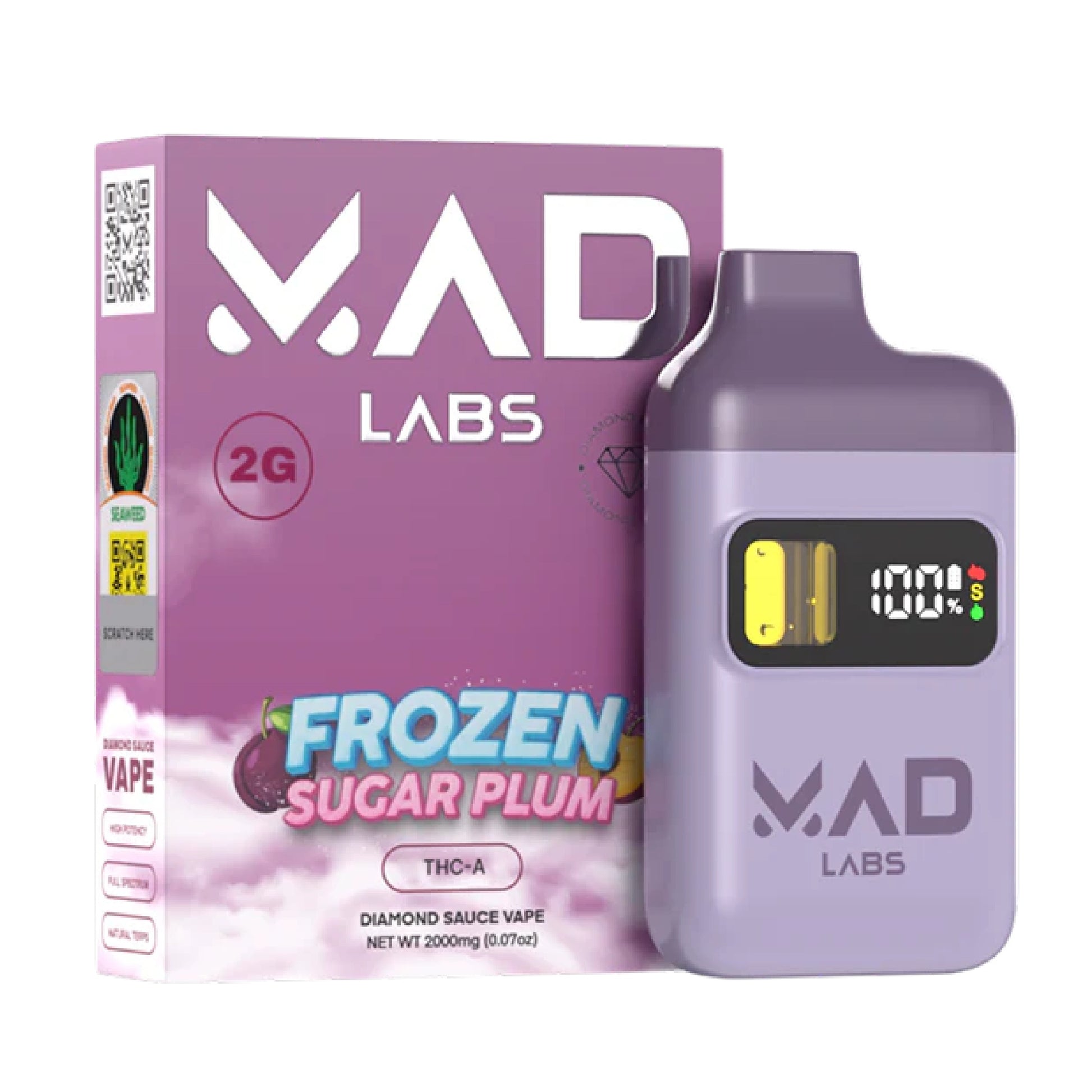 MAD Labs Diamond Sauce THC-A Vaporizer - 2000mg Frozen Plum (I)