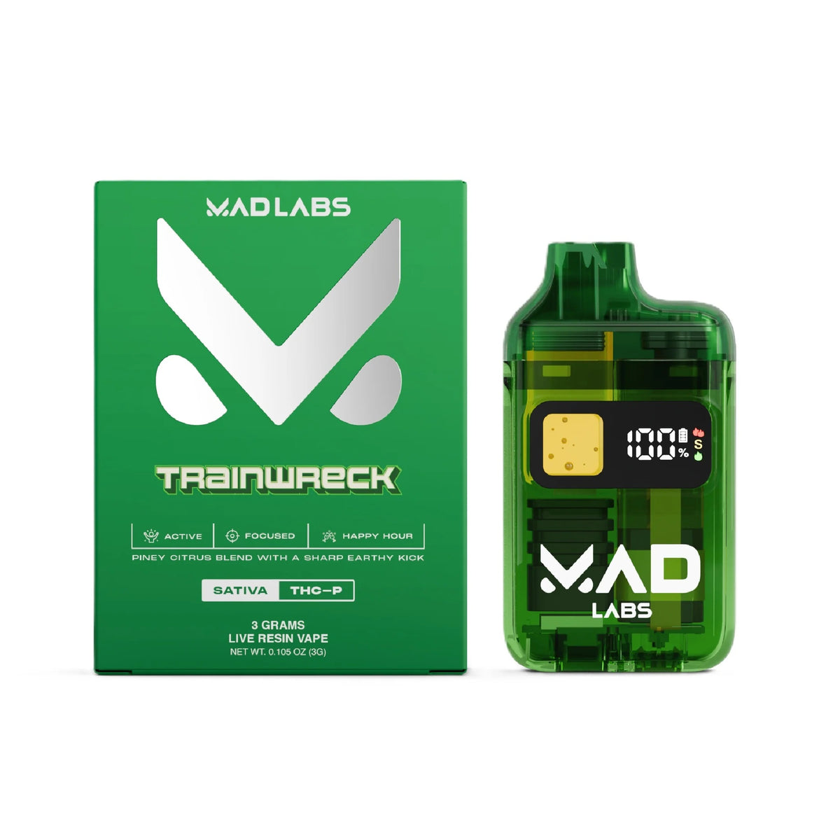 MAD Labs Live Resin THC-P Device - 3000mg Trainwreck (S) / 1 Pack