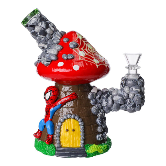 Magical Mushroom Mini Bong - 7in Red Spidey