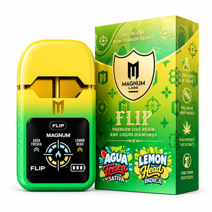 Magnum Labs Hippy Flip 3 in 1 - 4g Dual Device + 2g Hashhole + Shroom Gummy Agua Fresca (S) / Lemon Head (I)