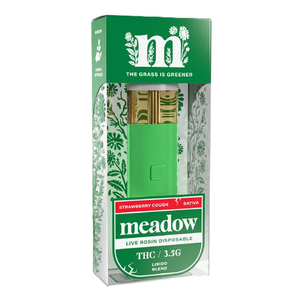 Meadow Effective Base THC Live Rosin Device - 3500mg Libido Blend / Strawberry Cough (S) / 1 Pack