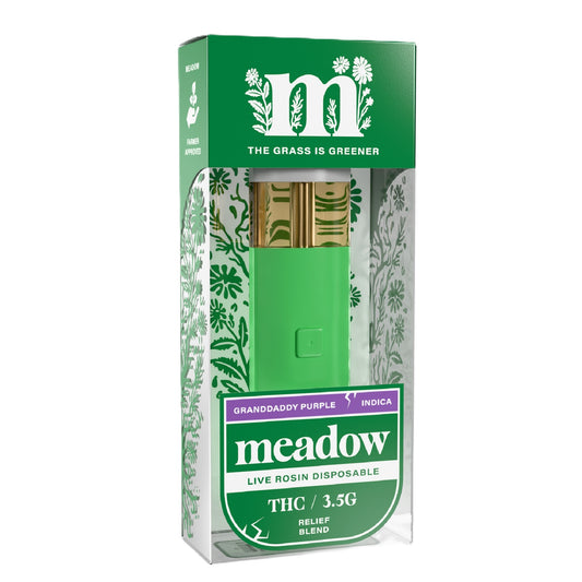 Meadow Effective Base THC Live Rosin Vaporizer - 3500mg Relief Blend / Granddaddy Purple (I)