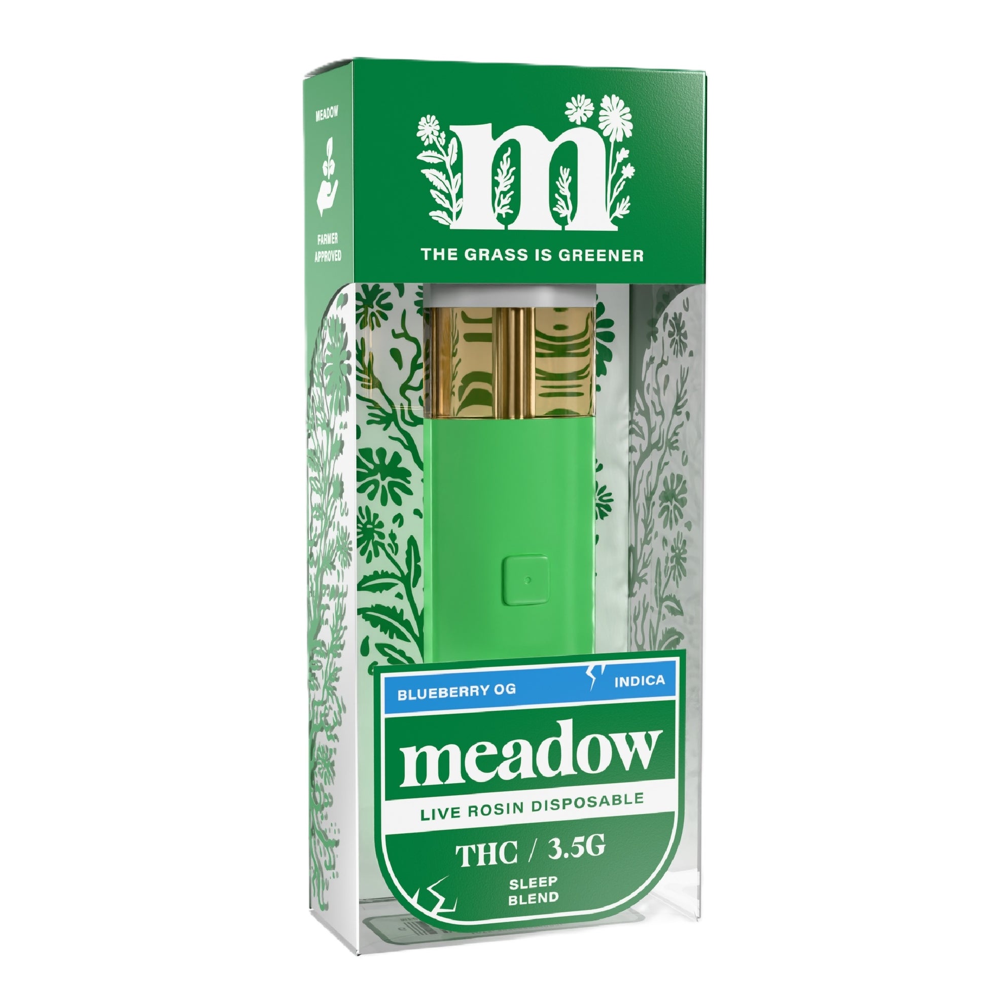 Meadow Effective Base THC Live Rosin Vaporizer - 3500mg Sleep Blend / Blueberry OG (I)