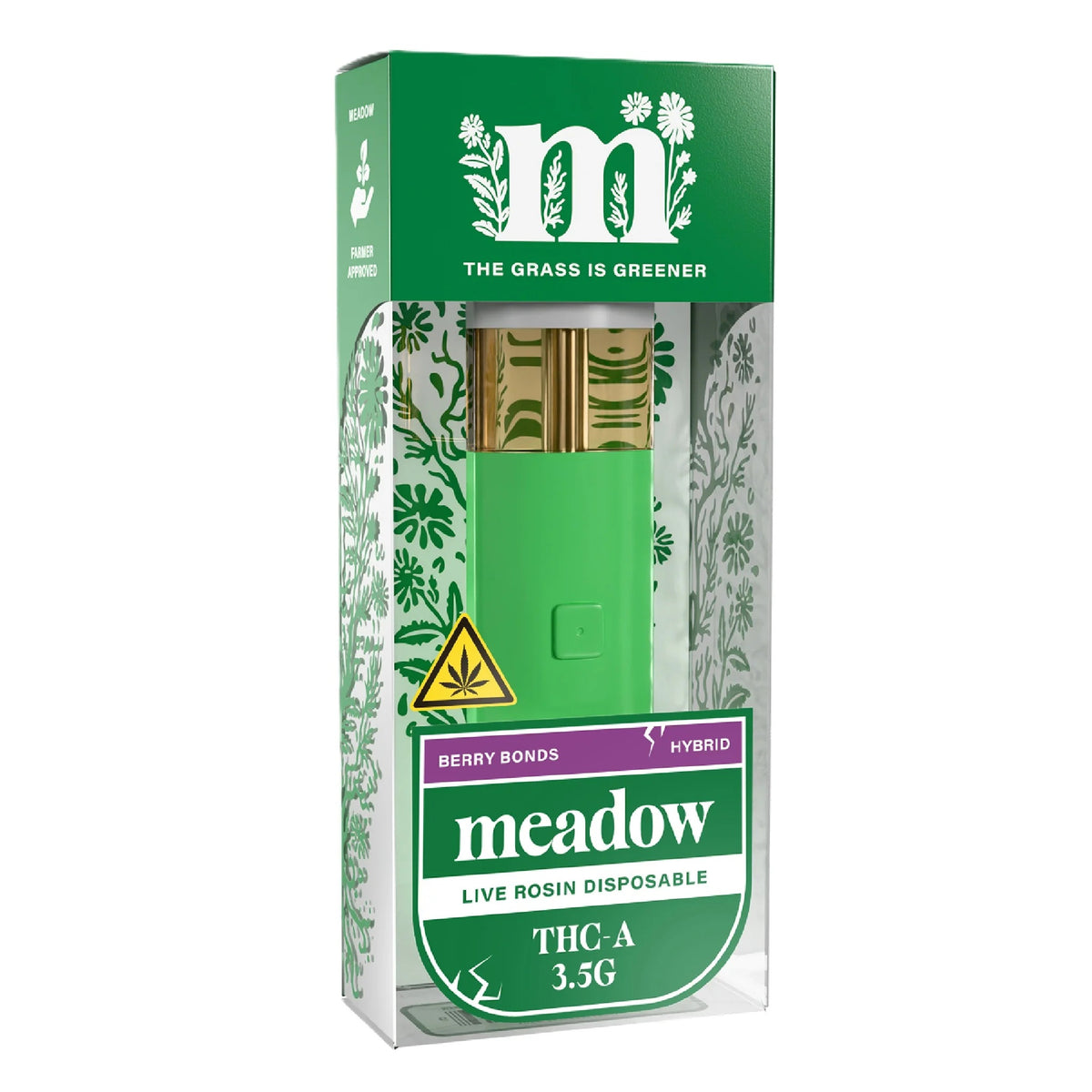 Meadow THC-A Live Rosin Device - 3500mg Berry Bonds (H) / 1 Pack
