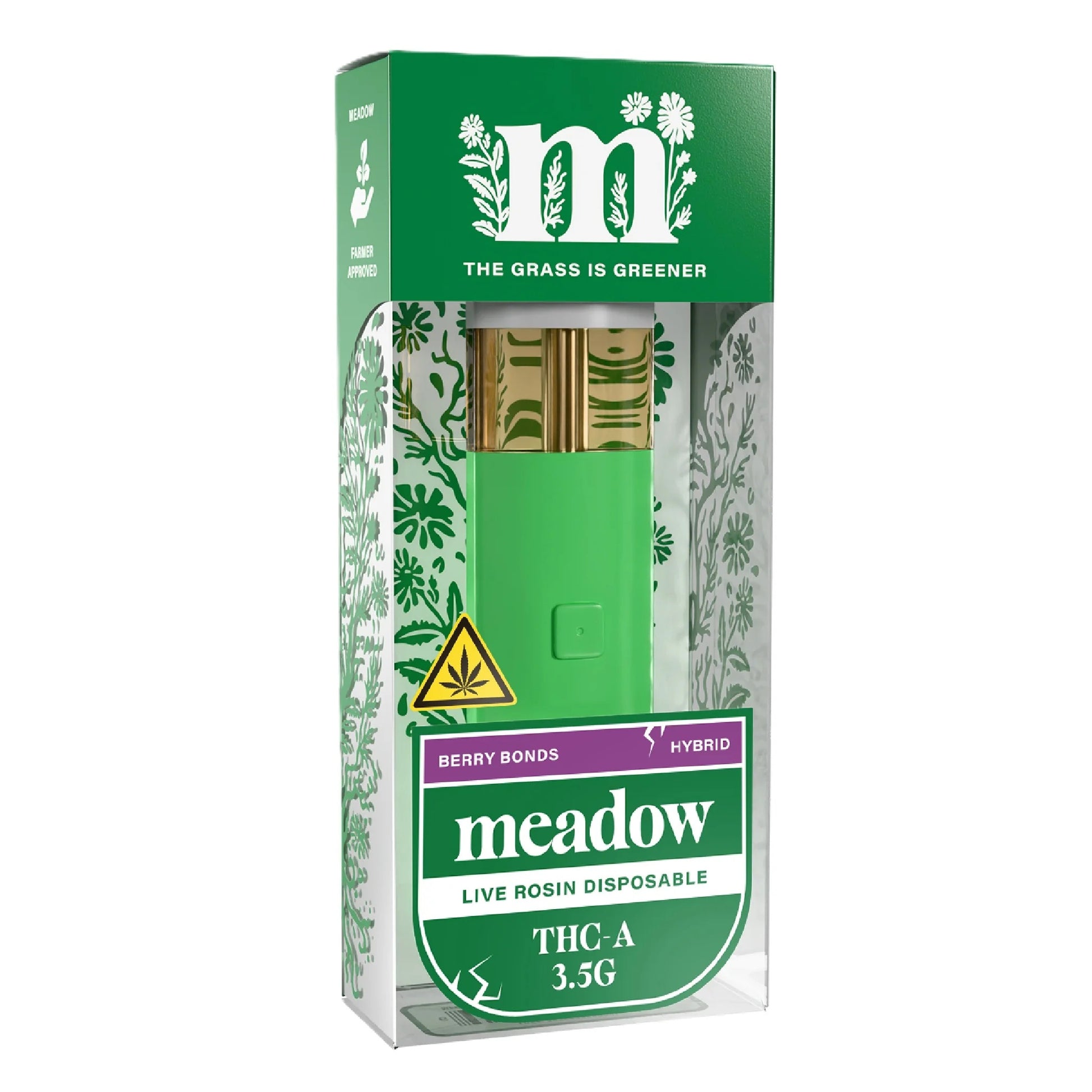 Meadow THC-A Live Rosin Device - 3500mg Berry Bonds (H) / 1 Pack