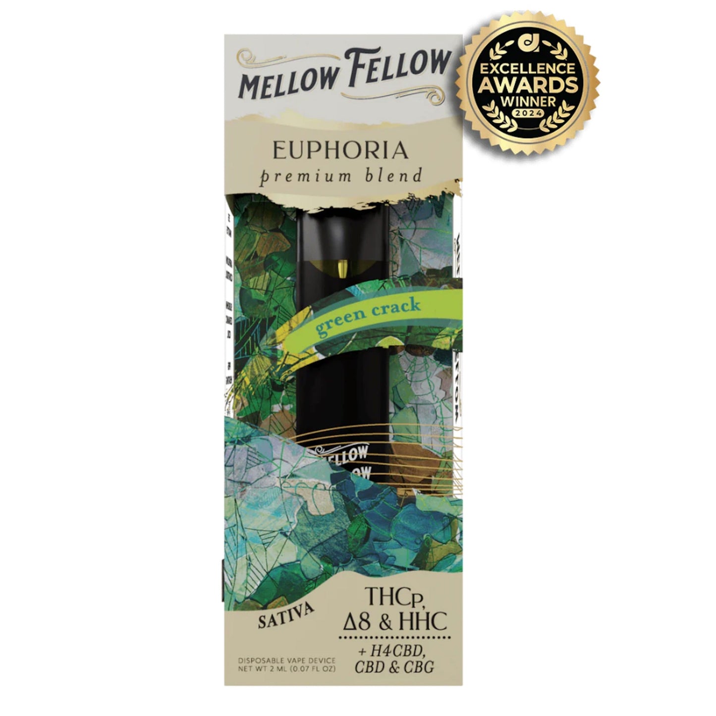 Mellow Fellow Premium Blend Vaporizer - 2000mg Green Crack