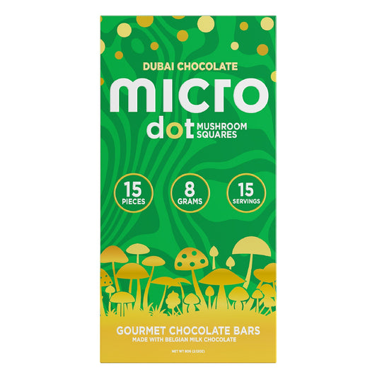 Micro Dot Mushroom Squares Gourmet Chocolate Bars - 8g Dubai Chocolate