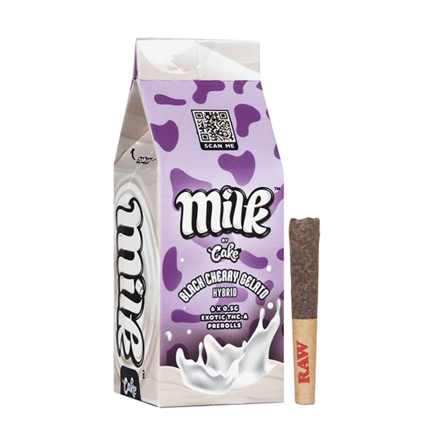 Milk by Cake Exotic THC-A Prerolls - 6ct Black Cherry Gelato (H)