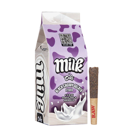 Milk by Cake Exotic THC-A Prerolls - 6ct Black Cherry Gelato (H)